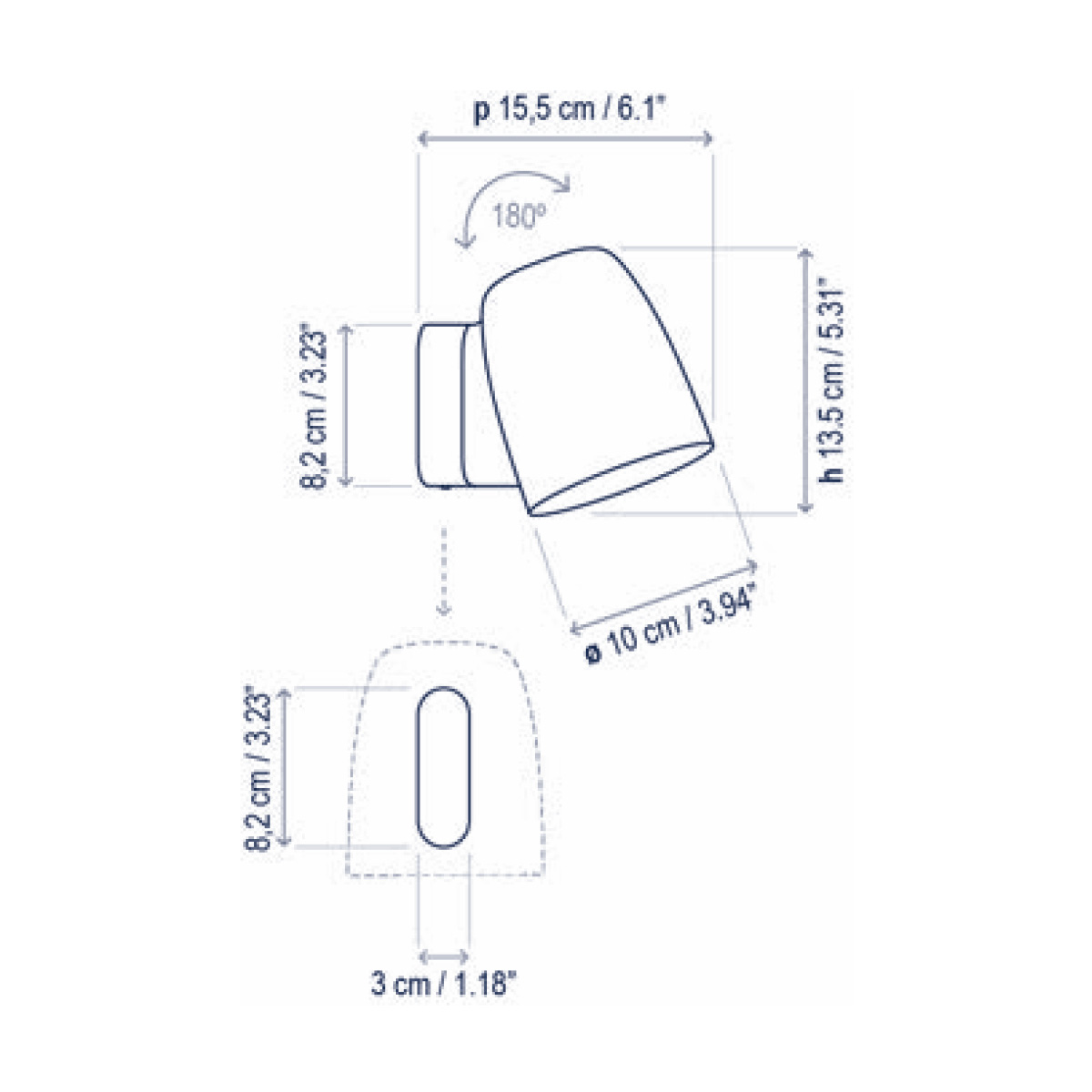 Nut A/01 Outdoor LED Wandleuchte
