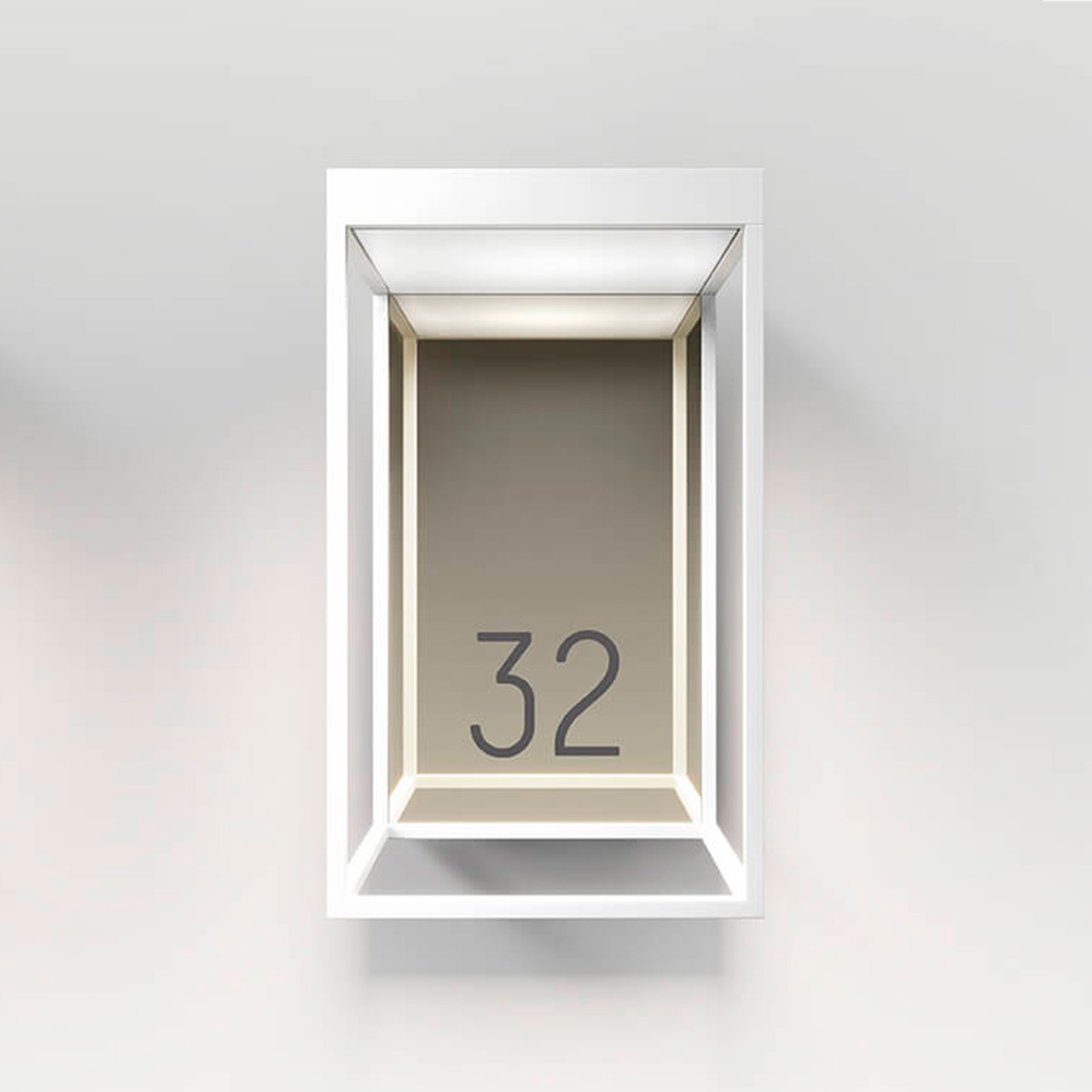 IP44.DE Gic number LED Außenwandleuchte, pure white, Cover: Messing gebürstet