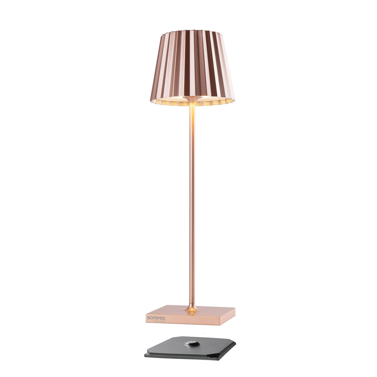 Sompex Troll 2.0 LED Akkuleuchte, Rosegold (Ladestation inbegriffen)