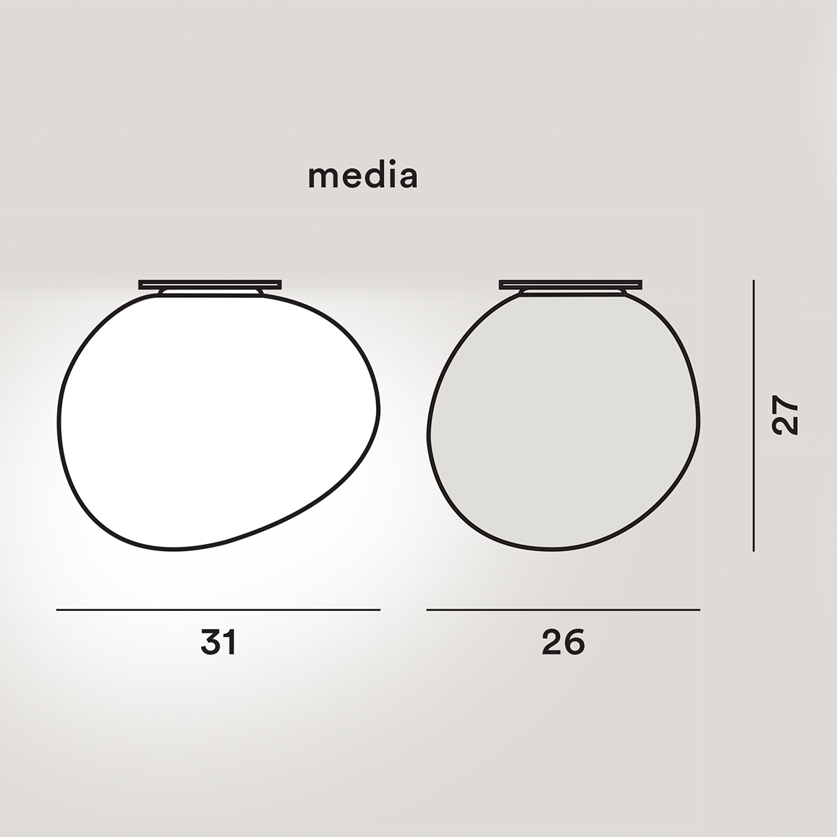 Foscarini Gregg Media Parete / Soffitto, Maßzeichnung