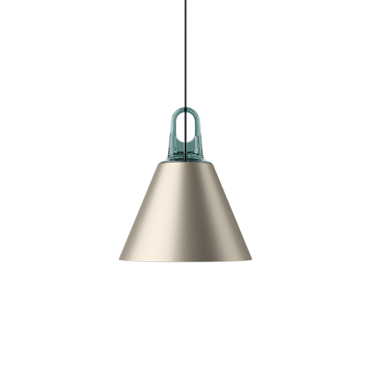Lodes Jim Cone Pendelleuchte, türkis / champagner matt
