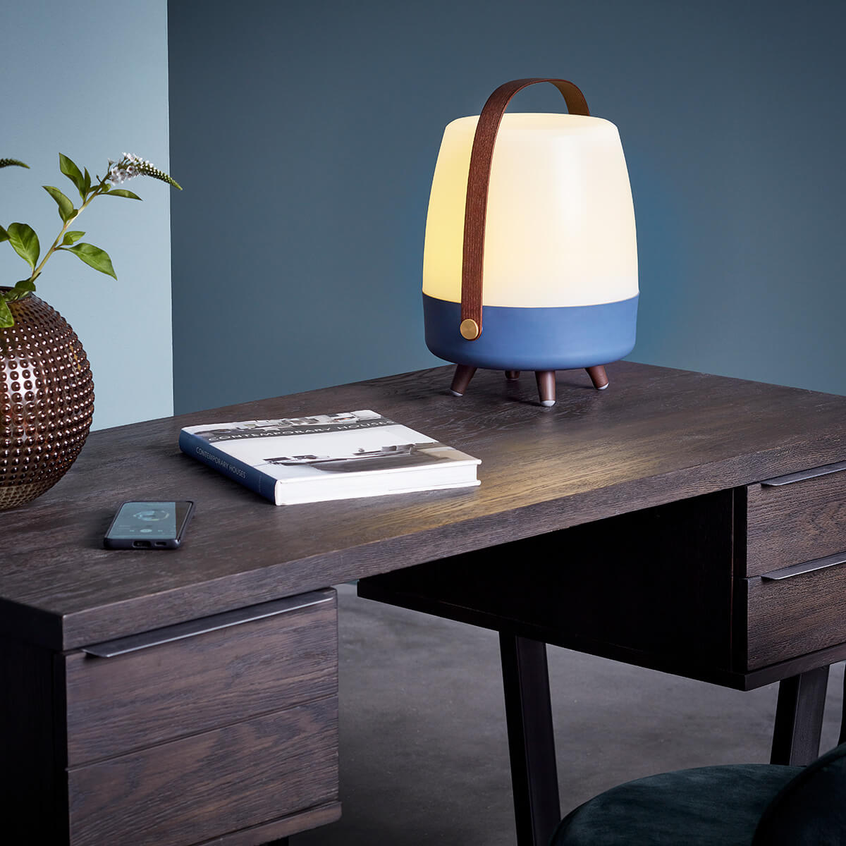 Kooduu Lite-up Play 2.0 LED Akkuleuchte & Bluetooth Lautsprecher, Ocean blue (dunkelblau)
