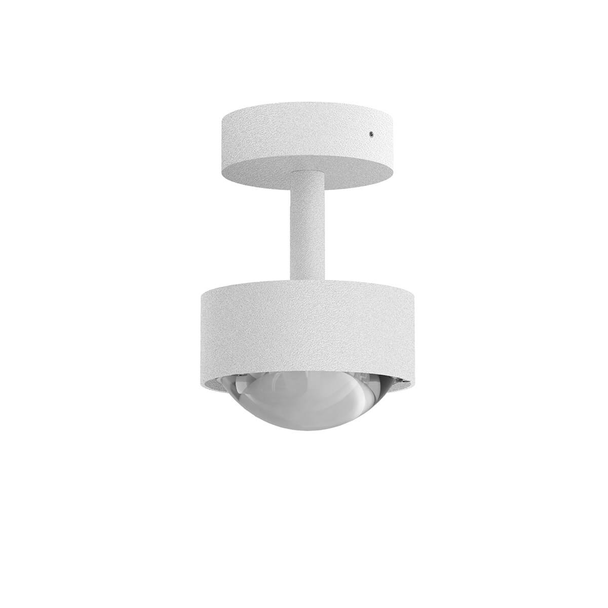 Top Light Puk Mini Turn Outdoor LED Deckenleuchte, Gehäuse, weiß matt feinstrukturiert, mit Linse klar (nicht inbegriffen)