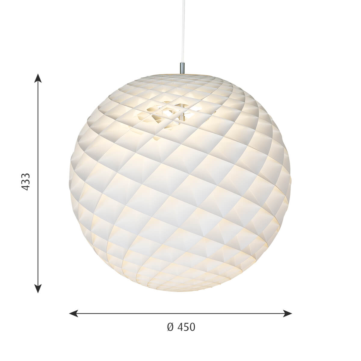 Louis Poulsen Patera Pendelleuchte, Ø: 45 cm, Maßzeichnung
