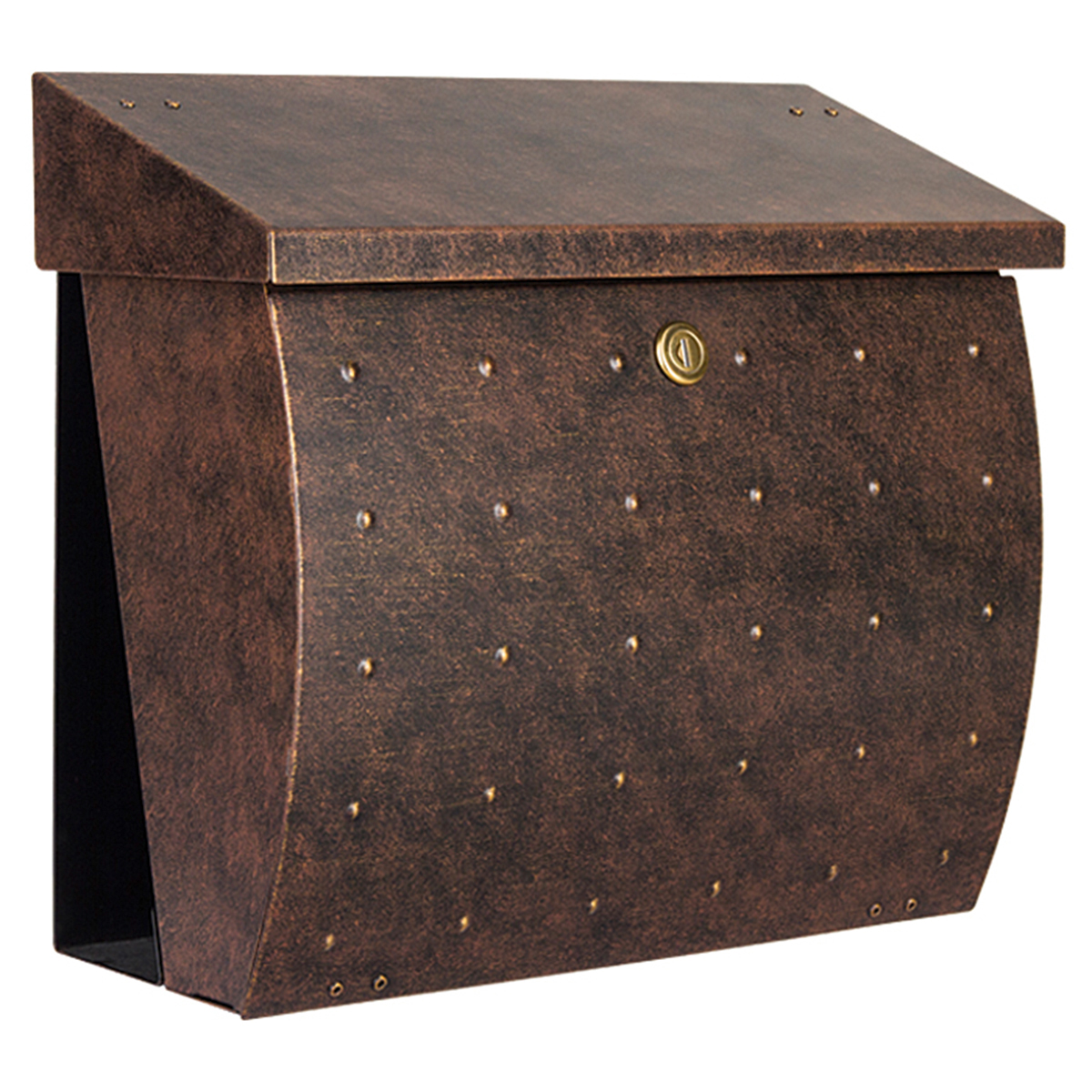 Heibi Krosix Briefkasten, pulverlackiert, braun / Gold Krosix Briefkasten, pulverlackiert
