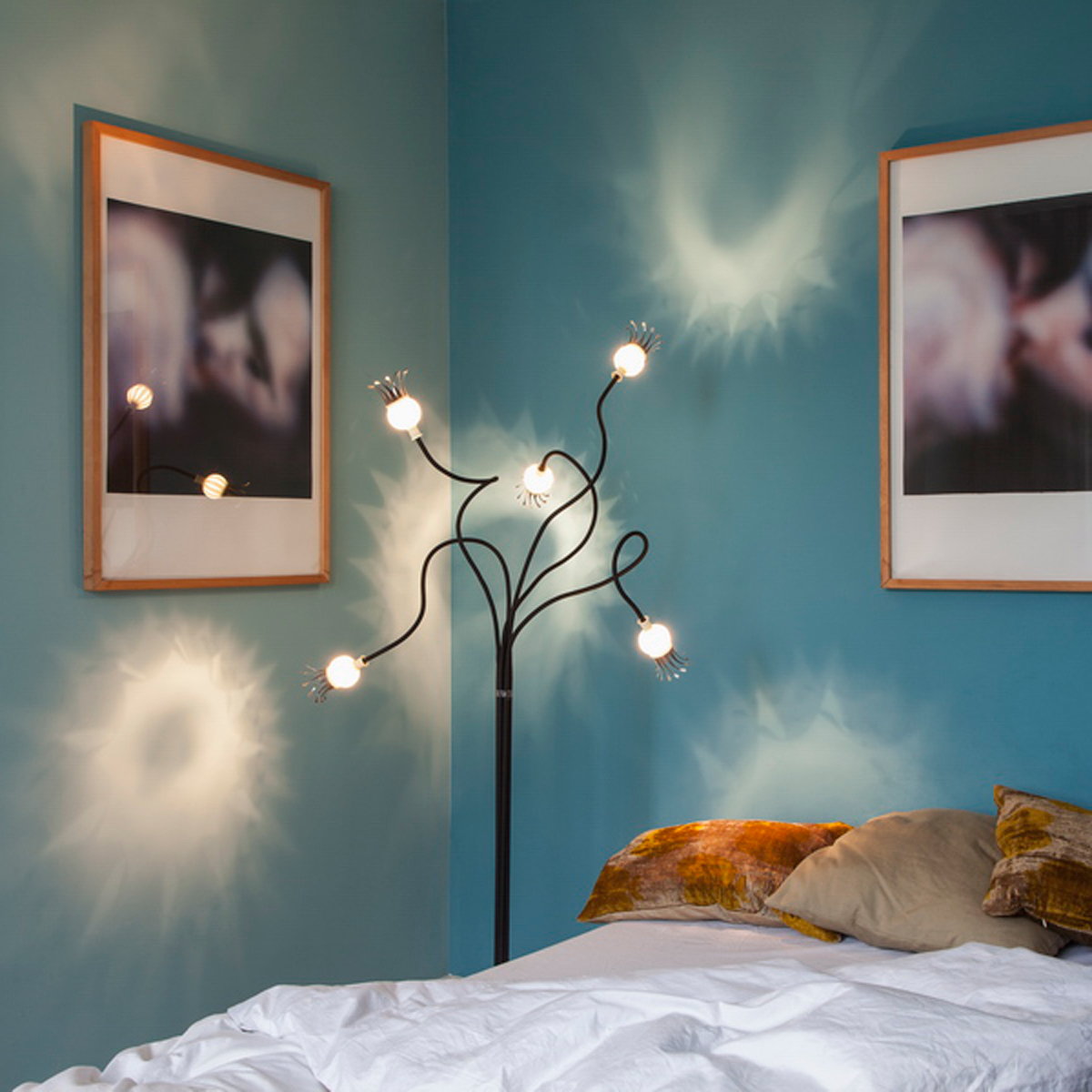 Serien.lighting Poppy Floor 5 Stehleuchte, Schirme: Keramik, Arme: schwarz