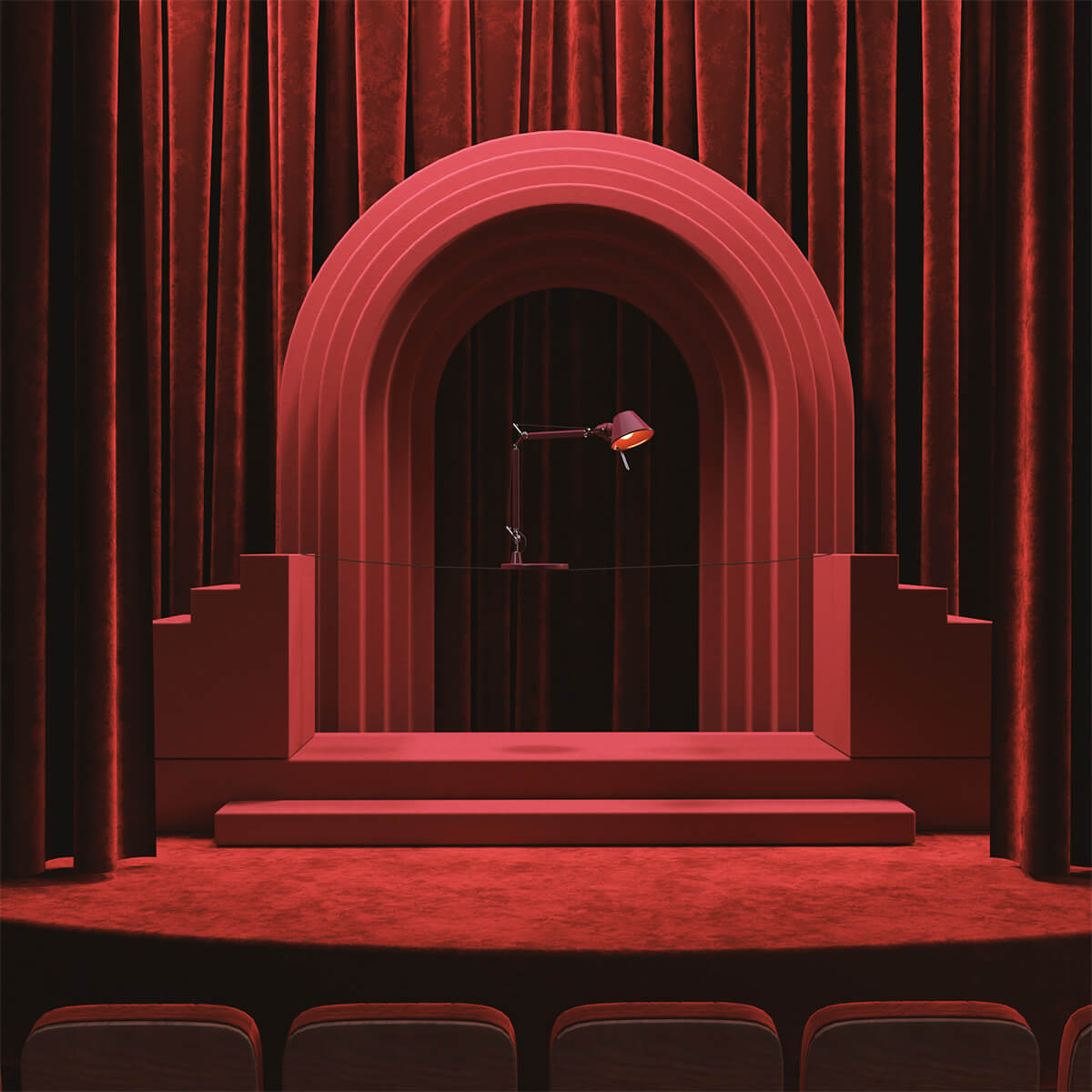 Tolomeo Micro Tavolo Ruby Red Collection
