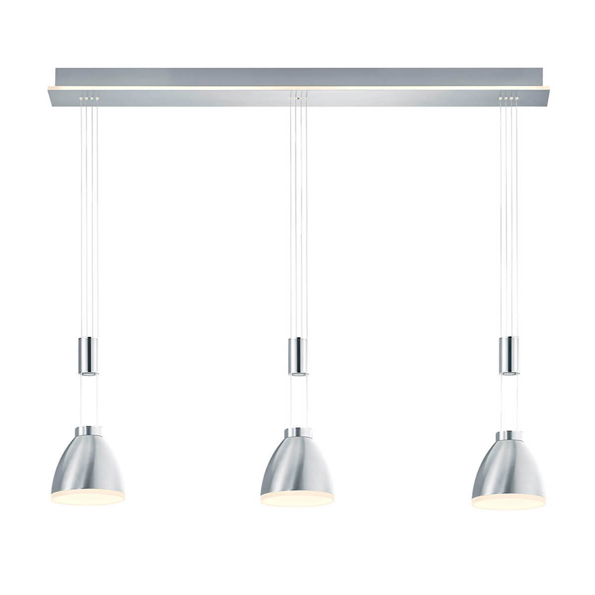 HELL Leni LED Pendelleuchte, 3-flg., Nickel matt / Chrom  Leni LED Pendelleuchte, 3-flg.