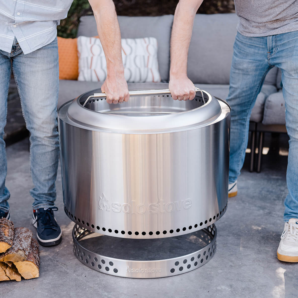 Solo Stove Yukon Tragegriff, Edelstahl, mit der Yukon 2.0 Feuerschale (separat erhältlich)