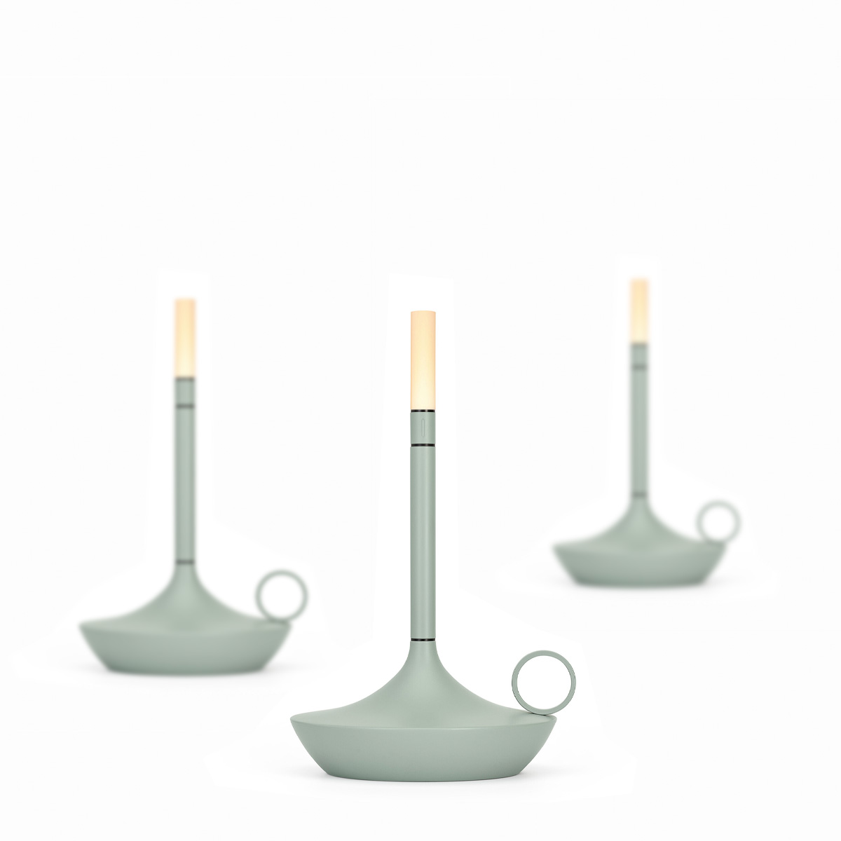 Graypants Wick S LED Akkuleuchte, 3er Set, salbeigrün