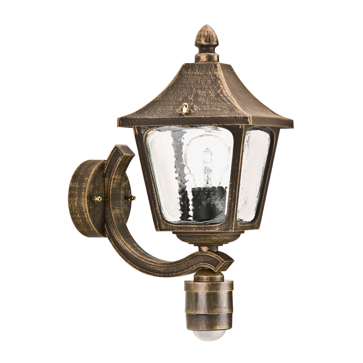 Albert Leuchten 1822 Außenwandleuchte mit Bewegungsmelder, braun-messing