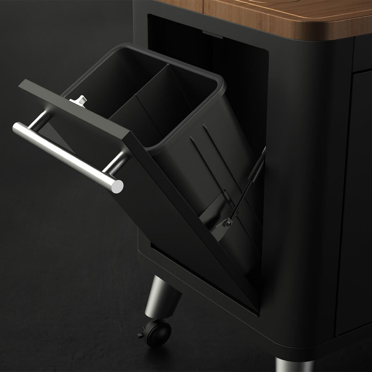 Everdure by Heston Blumenthal Mobile Outdoor Küche, schwarz, herausnehmbarer Abfallbehälter