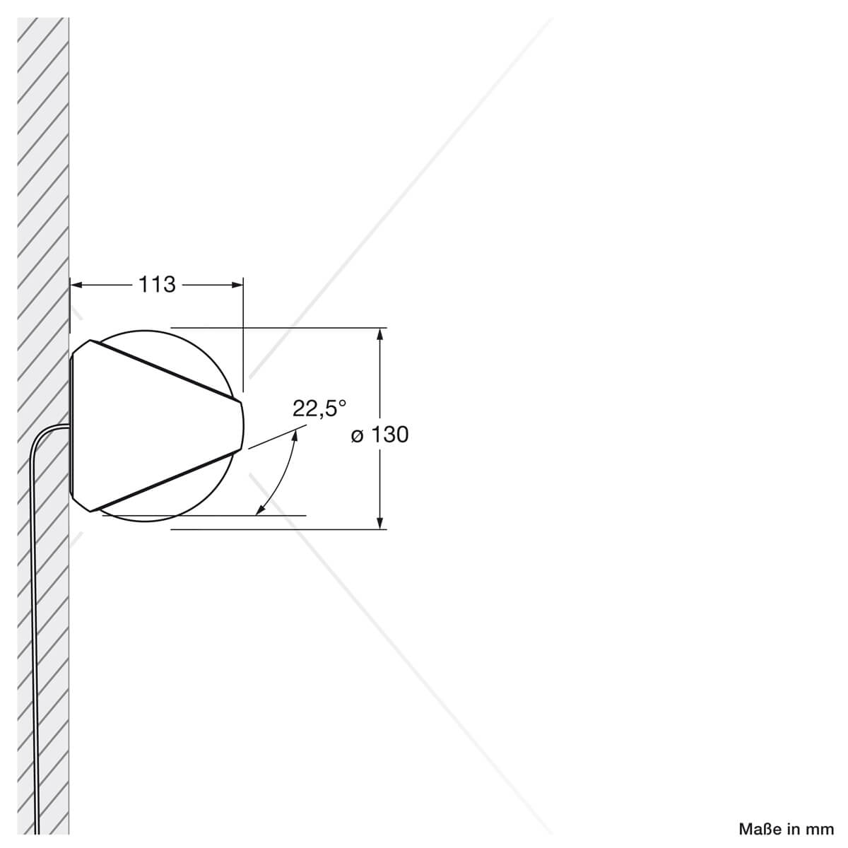 Occhio Sito verticale Volt S80 Wandleuchte, Maßzeichnung