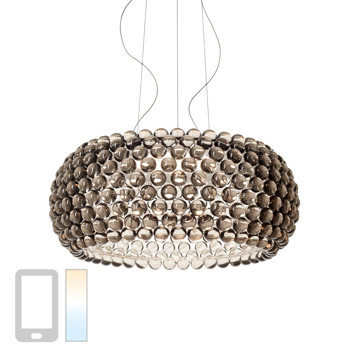 Foscarini Caboche Plus Grande MyLight Tunable White LED Sospensione, grau