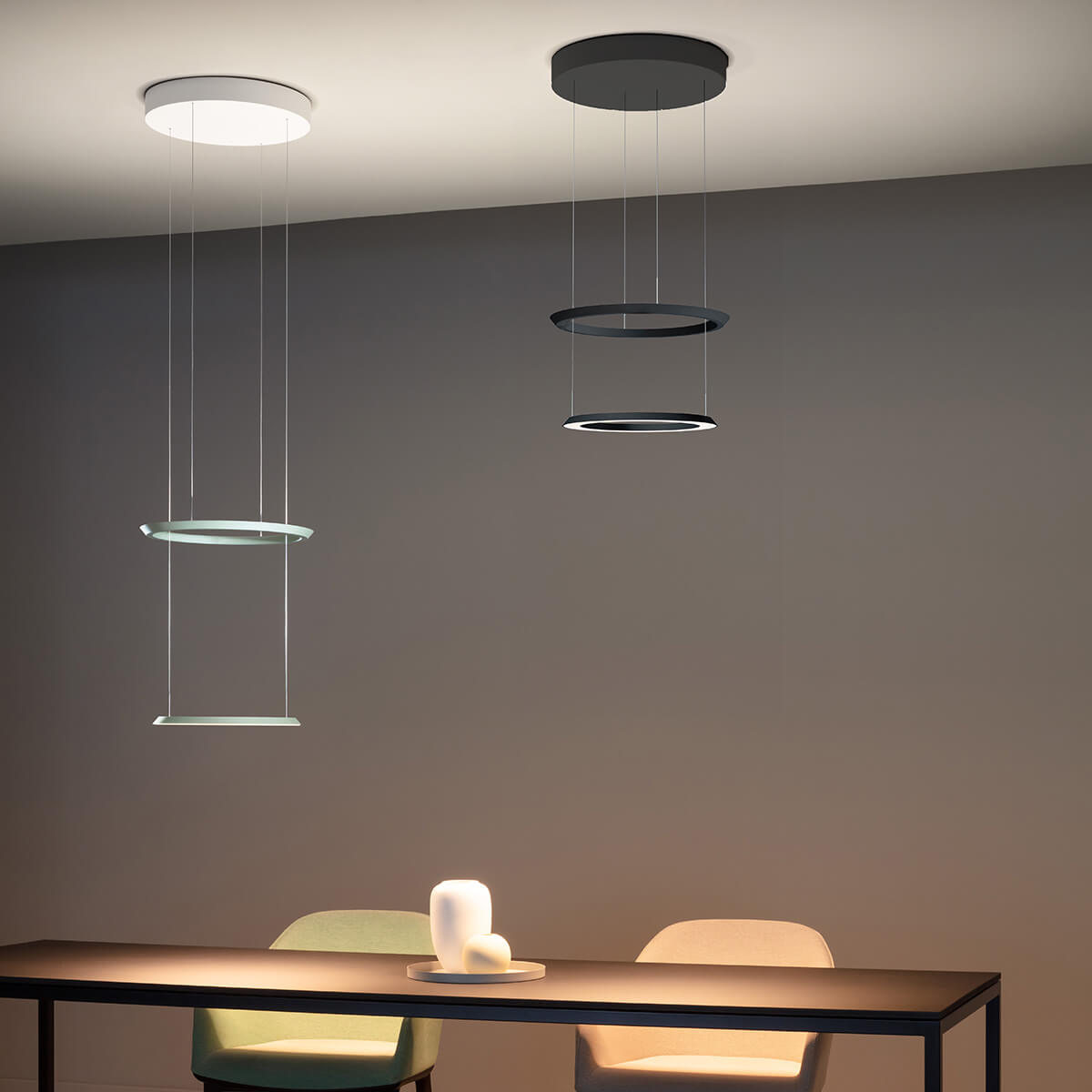 Oligo Yano LED Pendelleuchte, Pistachio, Baldachin: weiß matt, und schwarz, Baldachin: schwarz matt