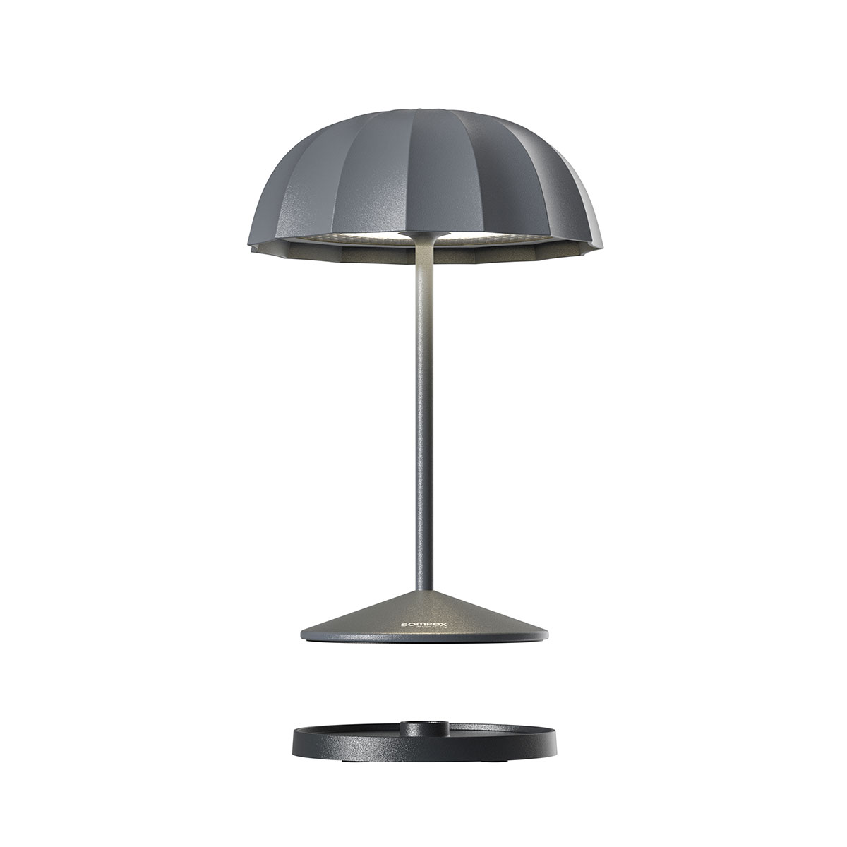 Sompex Ombrellino LED Akkuleuchte, anthrazit, Ladestation (inbegriffen)