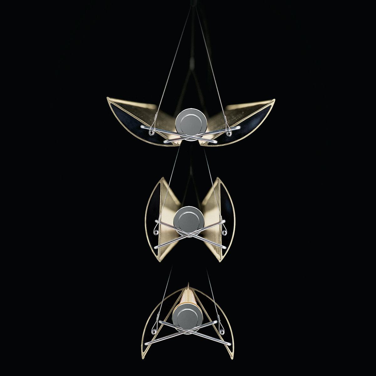 Belux UpDown LED Pendelleuchte 30, Gold, verstellbare Reflektoren