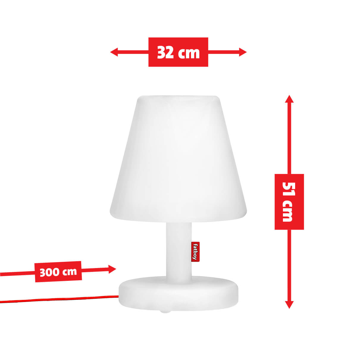 Fatboy Edison the Medium LED Tischleuchte, Maßzeichnung
