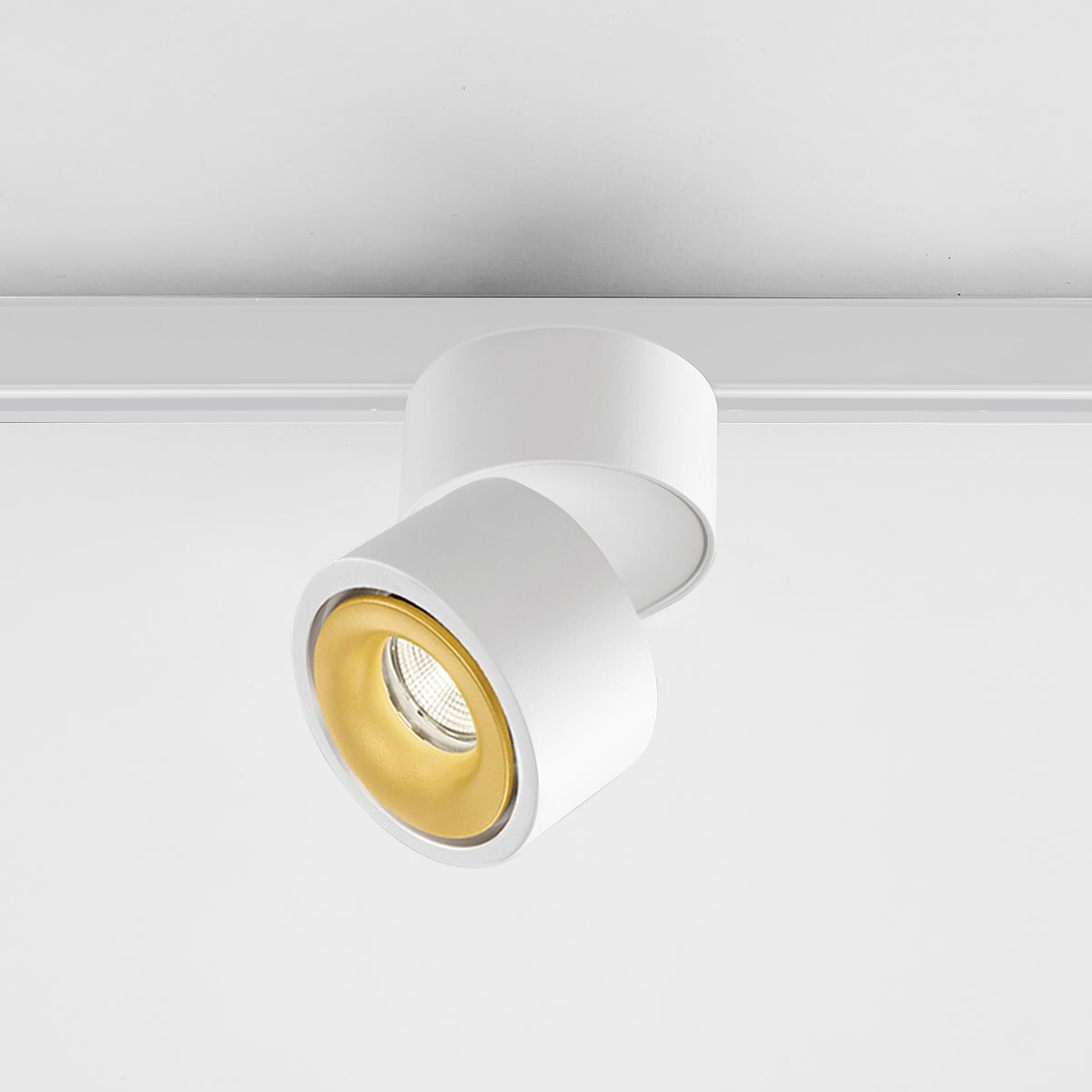 Egger Licht DLS Lighting Clippo P3 LED Schienenstrahler, Dim-to-Warm, weiß / Gold