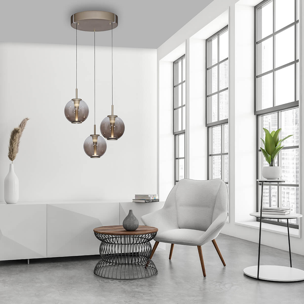 PURE E-Infinity Pendelleuchte mit e-LIFT und CCT