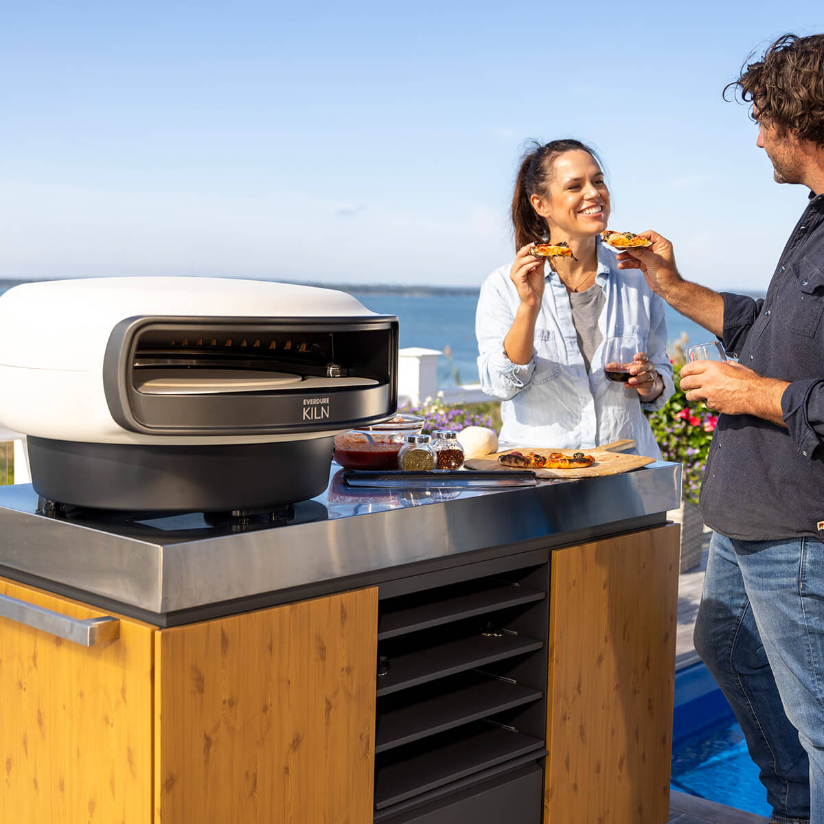 Everdure KILN Pizzaofen, 2 Brenner, rotierend, stone