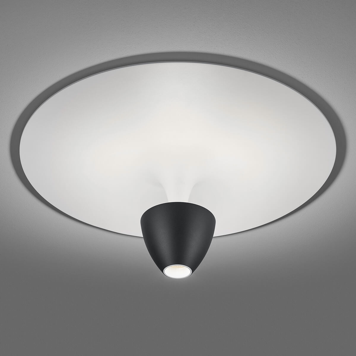 Helestra Redo LED Deckenleuchte, Ø: 50 cm, schwarz / weiß