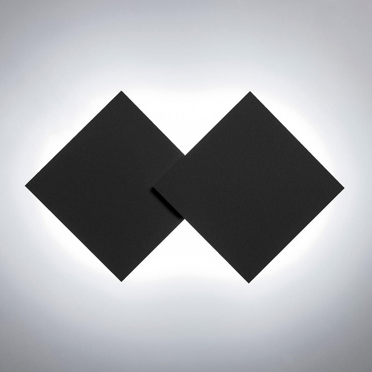 Lodes Puzzle Double Square LED Wand - / Deckenleuchte, schwarz matt