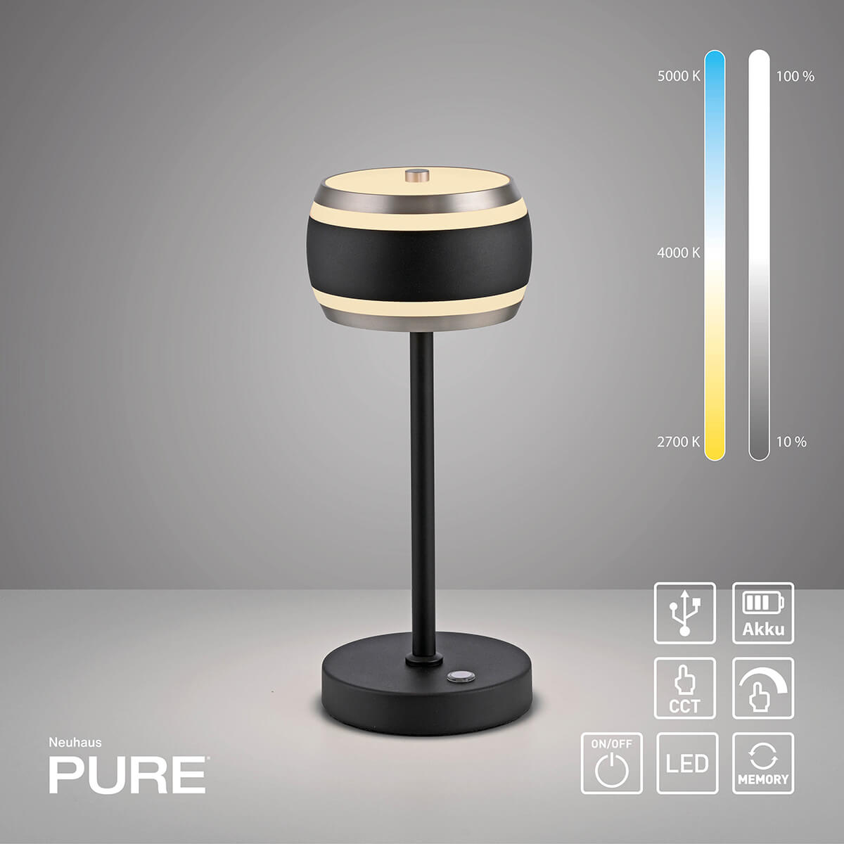 PURE Falling Rings LED Akkuleuchte