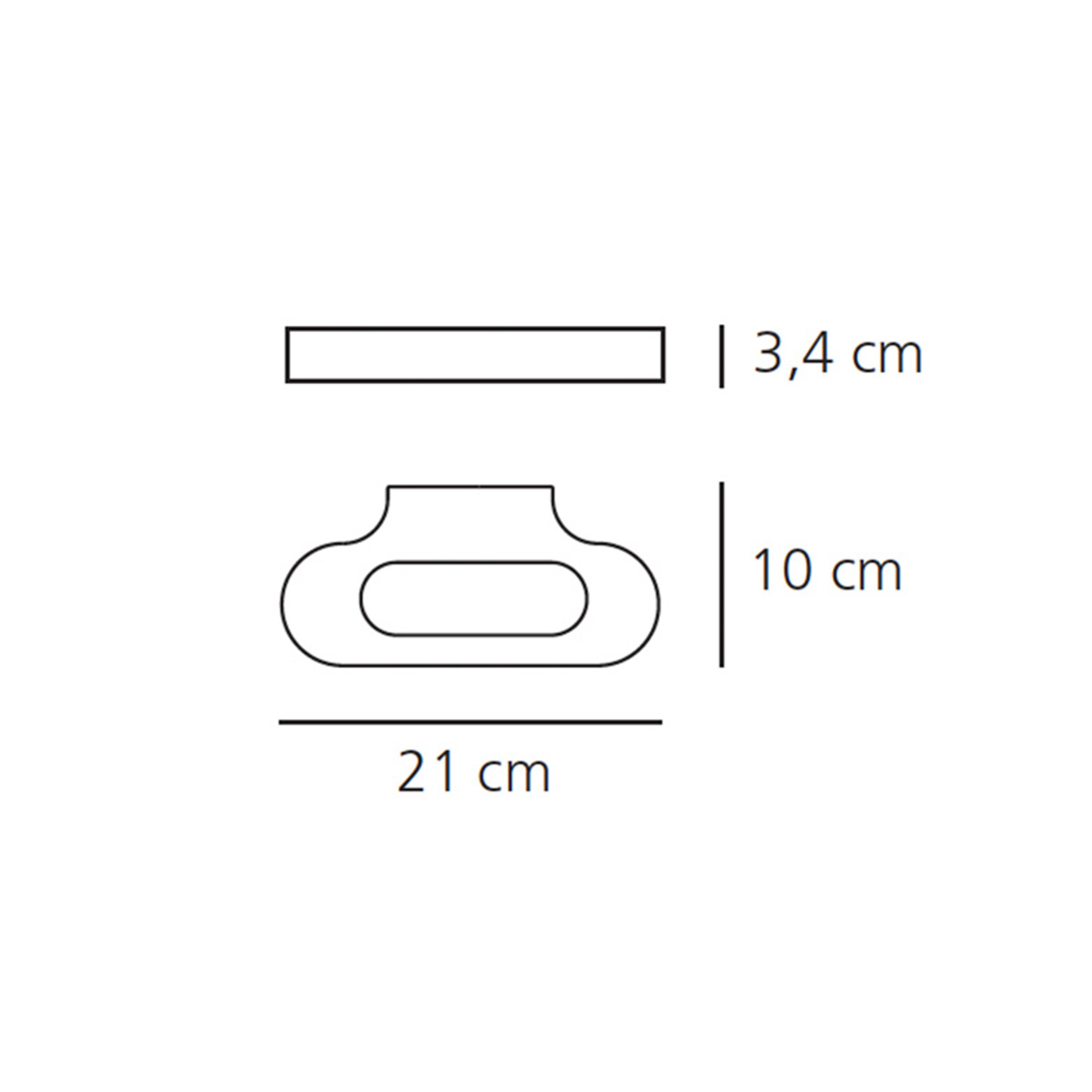 Artemide Talo Parete, Maßzeichnung