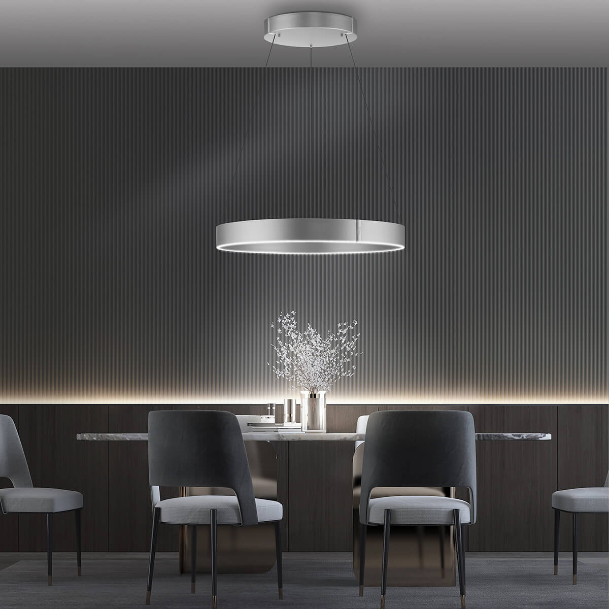 PURE E-Clipse LED Pendelleuchte mit e-LIFT und CCT