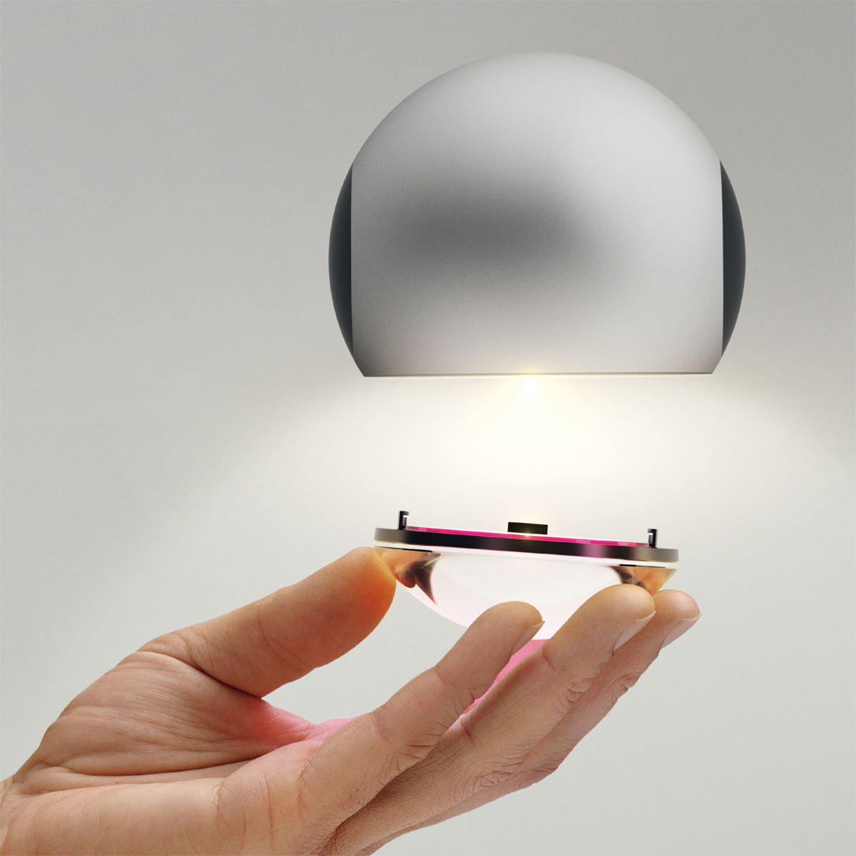 Occhio io 3d pico up C Wand- / Deckenleuchte, Kombination mit Linse und Farbfilter magenta
