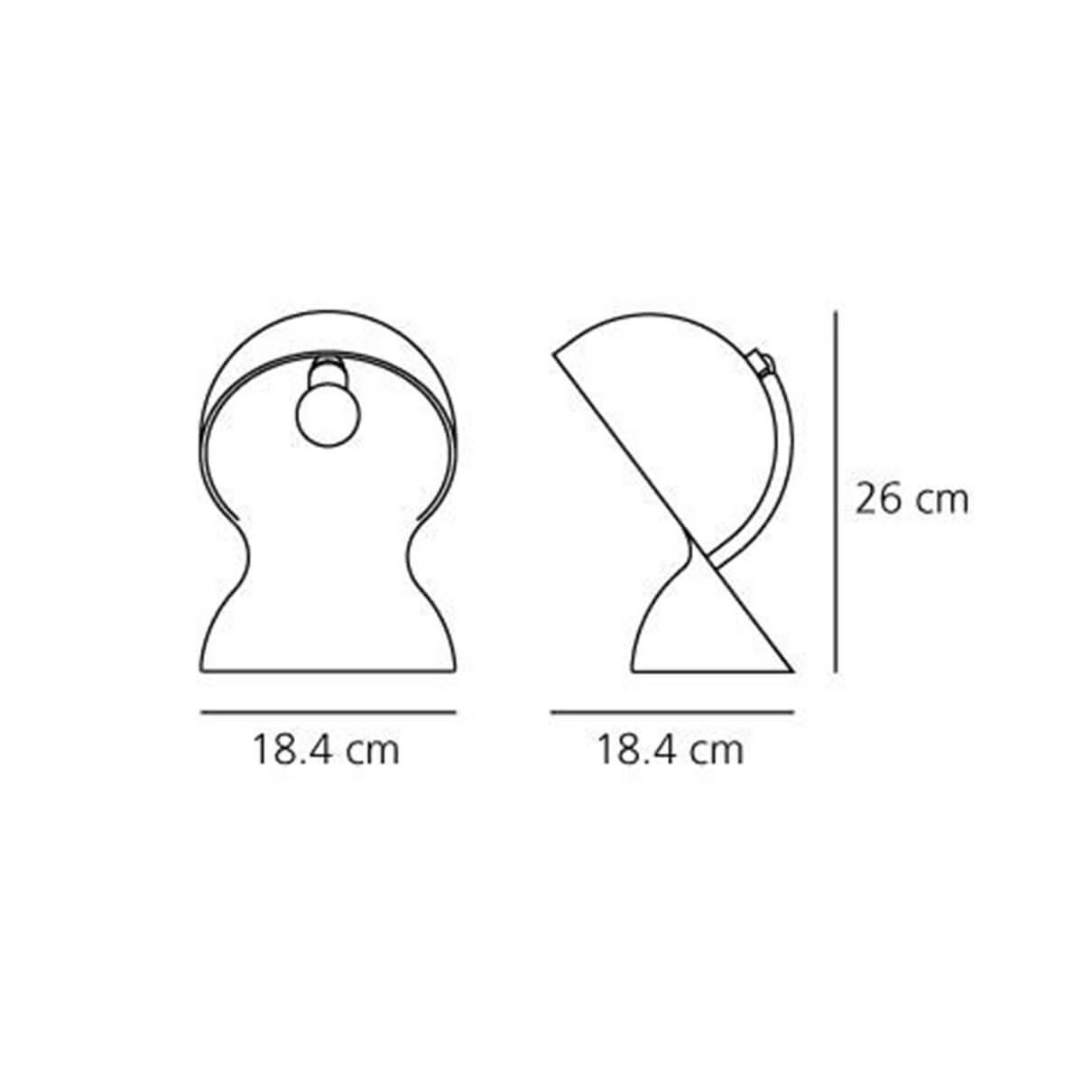 Artemide Dalù Tavolo, Maßzeichnung