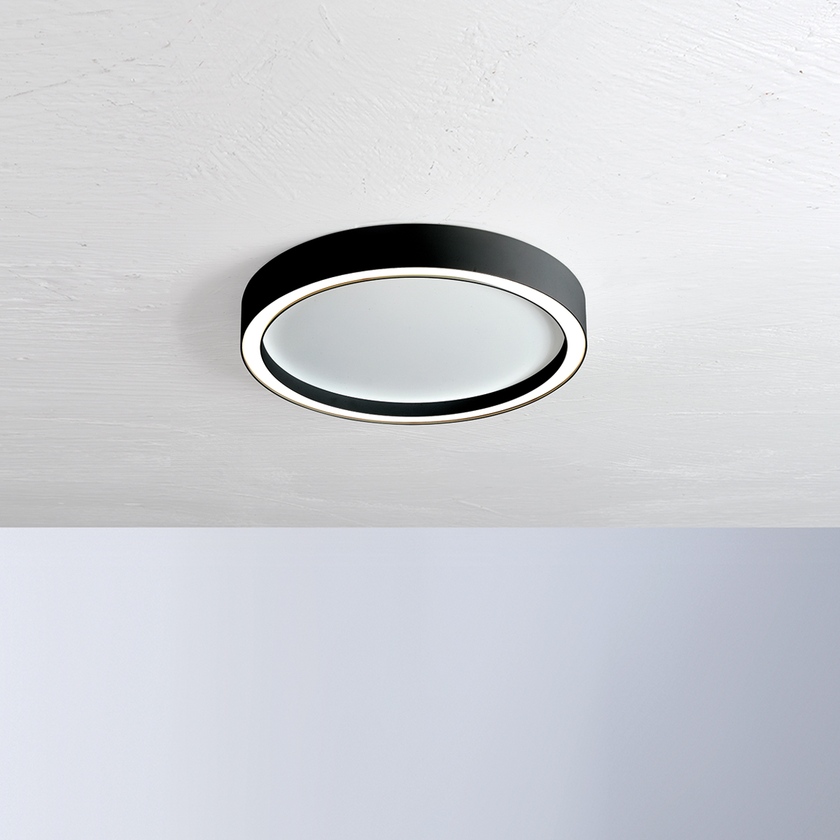 Bopp Aura LED Deckenleuchte, Ø: 40 cm, weiß / schwarz