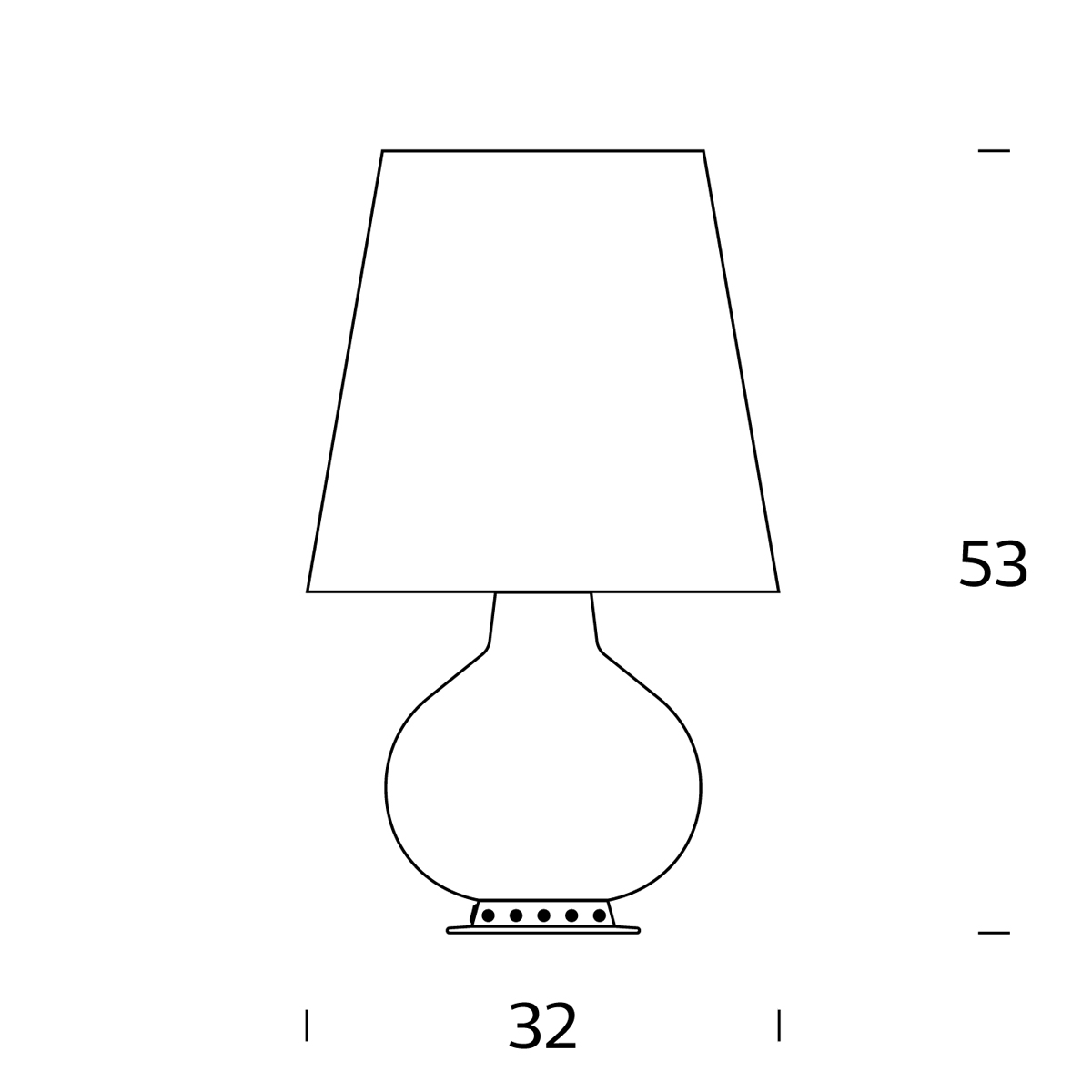 Fontana Arte Fontana Media Tischleuchte, Maßzeichnung