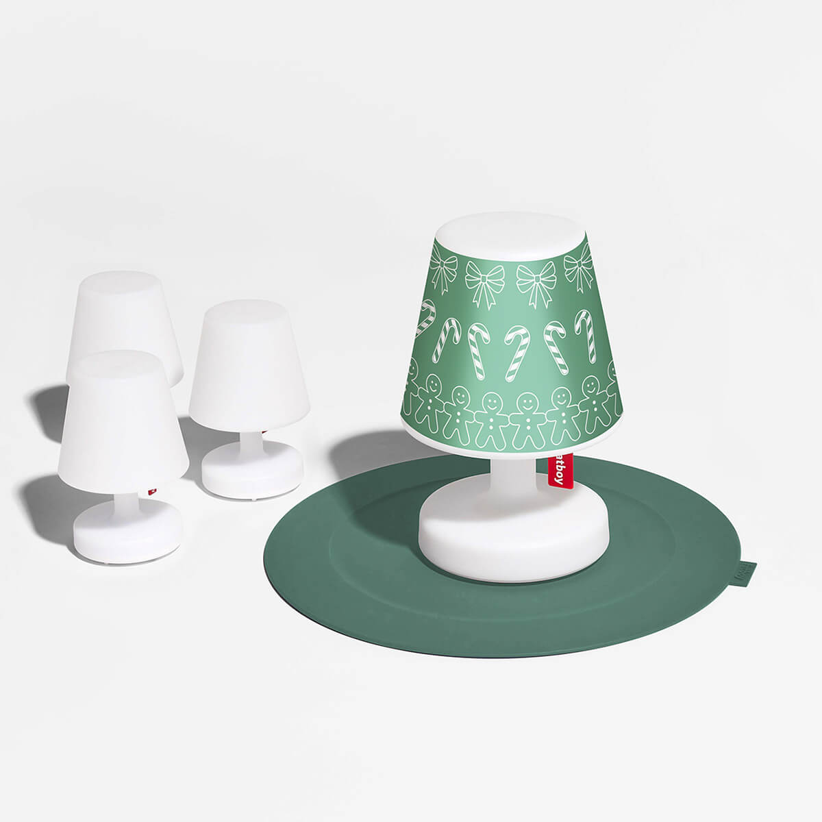 Fatboy Edison the Petit LED Akkuleuchte mit X-mas Cooper Cappie Greenmas, weiß / grün