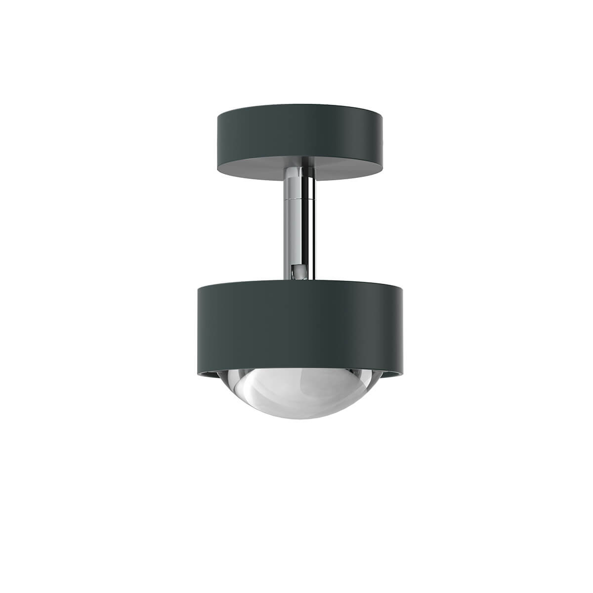 Top Light Puk Mini Turn Downlight Deckenleuchte, Gehäuse, anthrazit matt / Chrom, mit Linse klar (nicht inbegriffen)