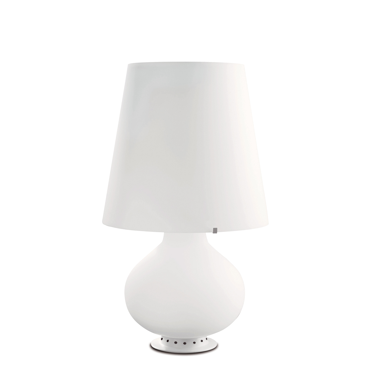 Fontana Arte Fontana Media Tischleuchte, Glas weiß satiniert Fontana Media Tischleuchte