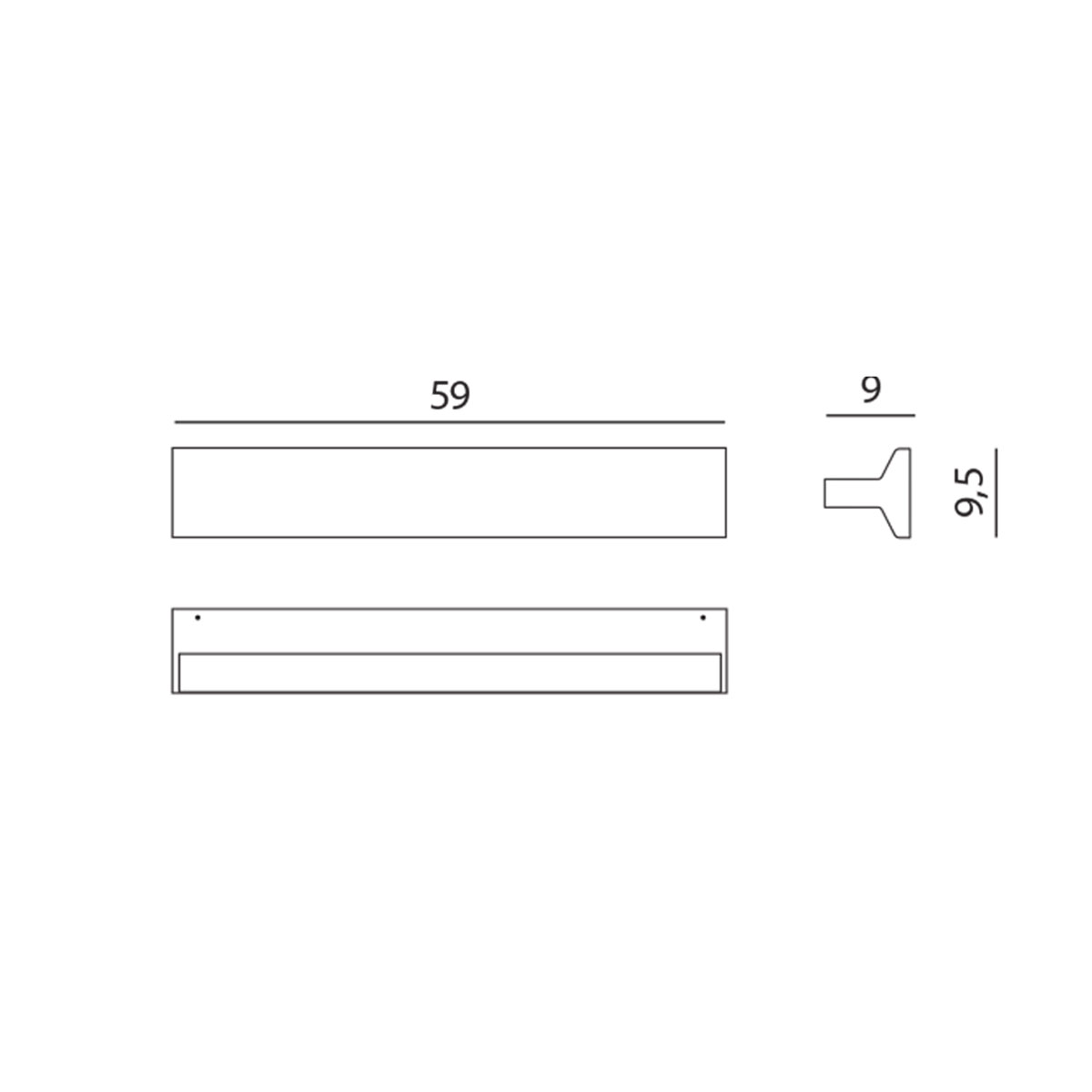 Rotaliana Ipe W3 LED Wandleuchte, Maßzeichnung