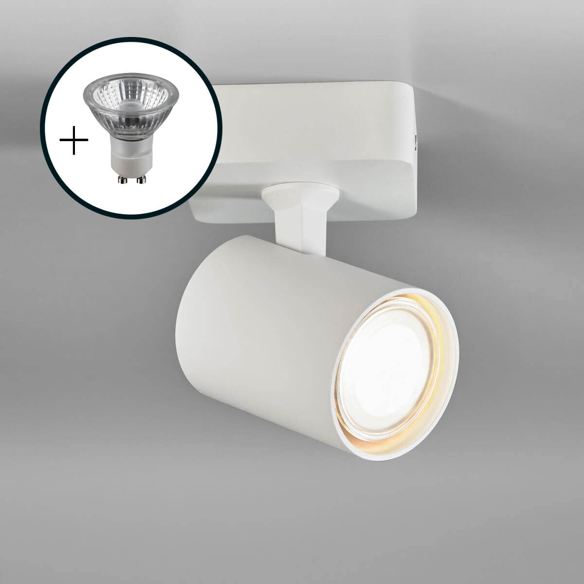LupiaLicht Cup LED Deckenstrahler, Dim-to-Warm, inkl. 1 x Civilight LED-Reflektorlampe, weiß