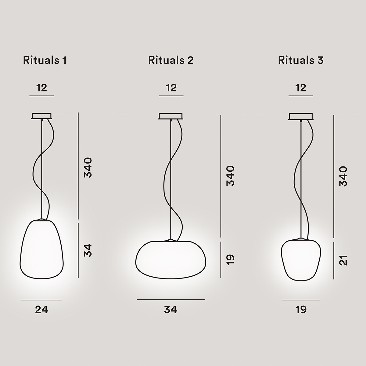 Foscarini Rituals Sospensione, alle Ausführungen