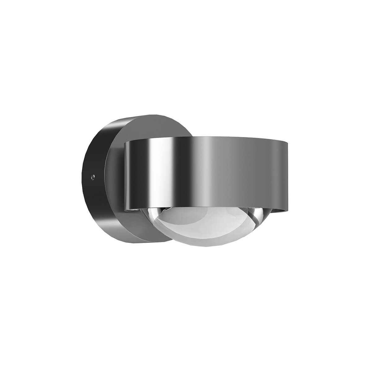 Top Light Puk Mini Wall LED Wandleuchte, Gehäuse, Chrom matt, mit Linse klar / Glas satiniert (nicht inbegriffen)