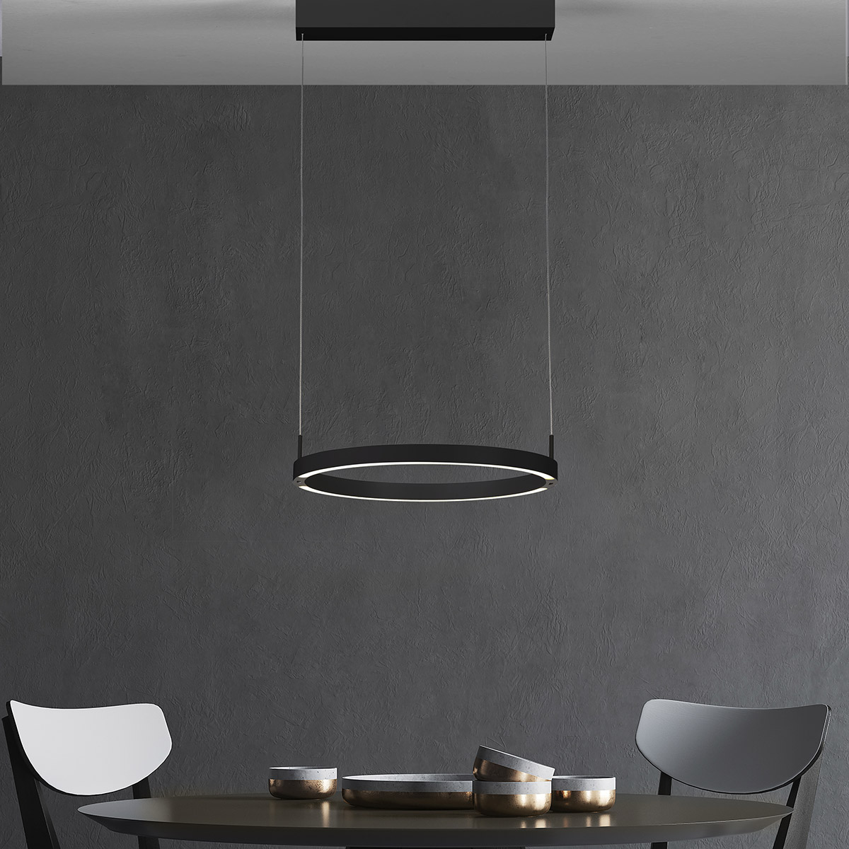 Bopp Float LED Pendelleuchte, schwarz