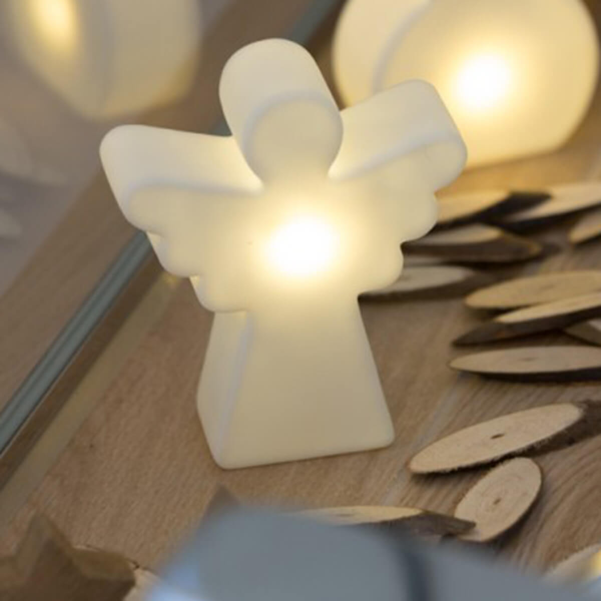 8 seasons design Shining Angel Micro LED Akkuleuchte, weiß