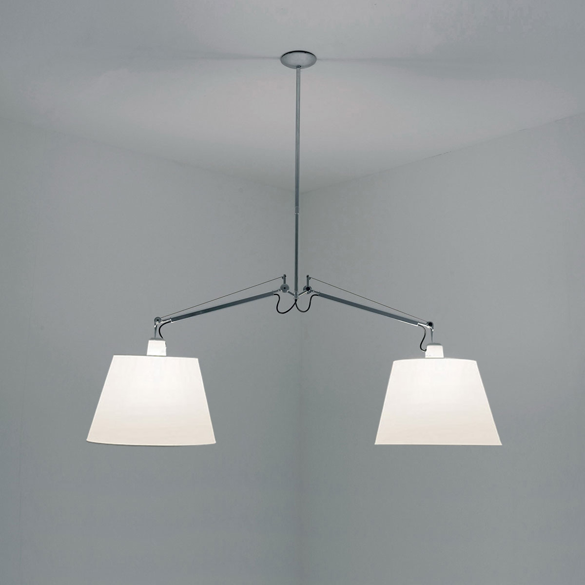 Artemide Tolomeo Sospensione Due Bracci, Pergament, Schirm Ø 42cm