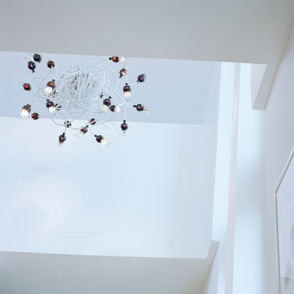 Serien.lighting Poppy Suspension Pendelleuchte, Schirme: violett, Arme: beige