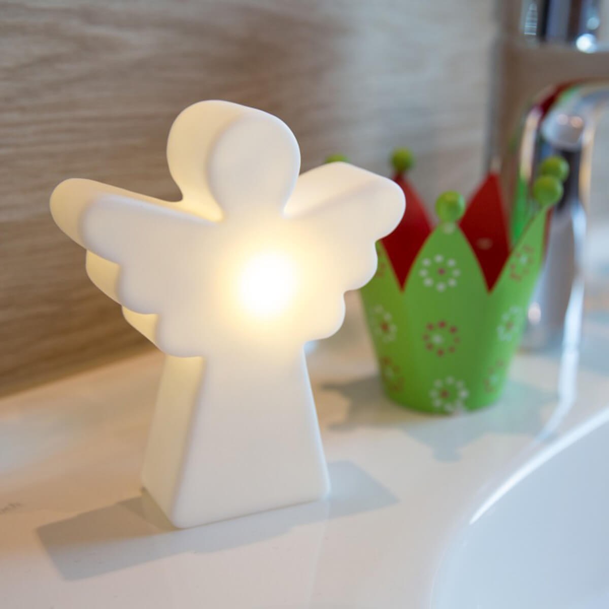8 seasons design Shining Angel Micro LED Akkuleuchte, weiß