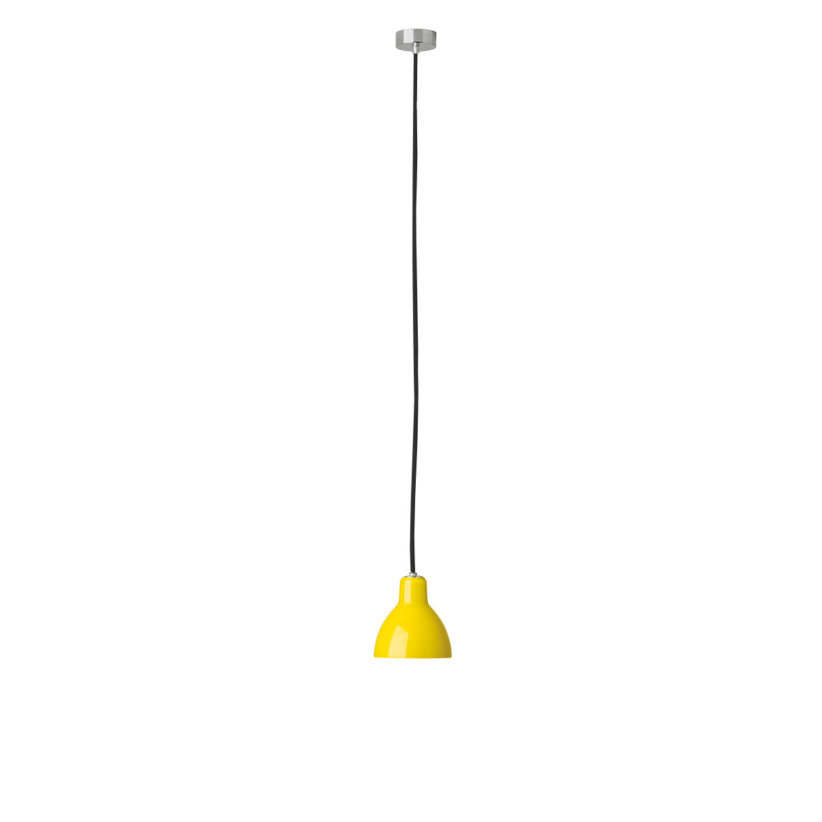Rotaliana Luxy H5 Pendelleuchte, Kabel: schwarz, Schirm: gelb glänzend