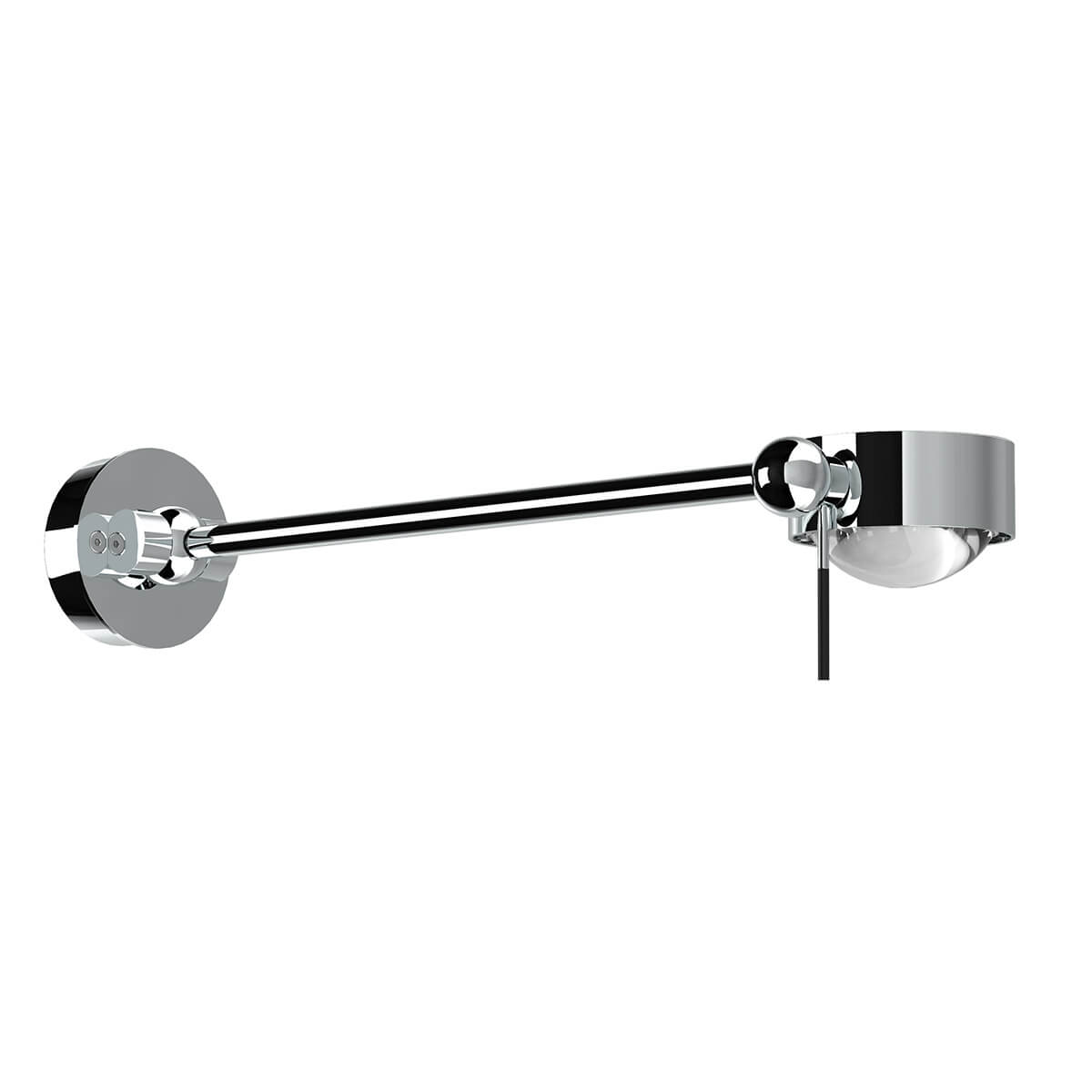 Top Light Puk Wing Single Wand- / Deckenleuchte, 30 cm, Gehäuse, Chrom, mit Einsätzen Glas satiniert / Linse klar (Einsätze nicht inbegriffen)