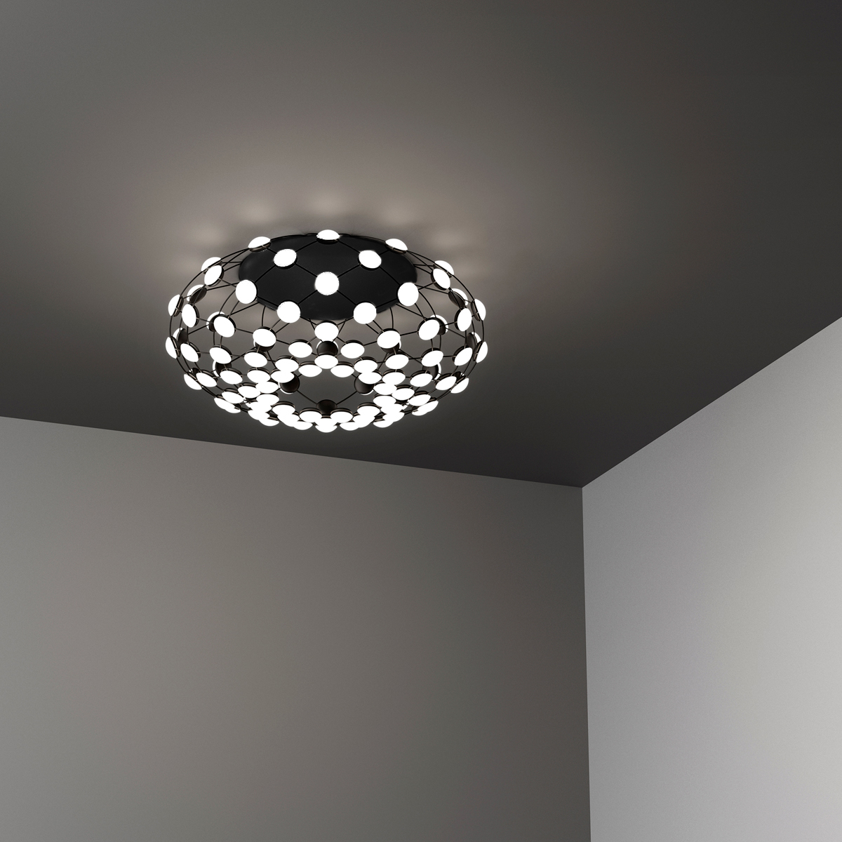 Luceplan Mesh LED Soffitto, mit Casambi, schwarz