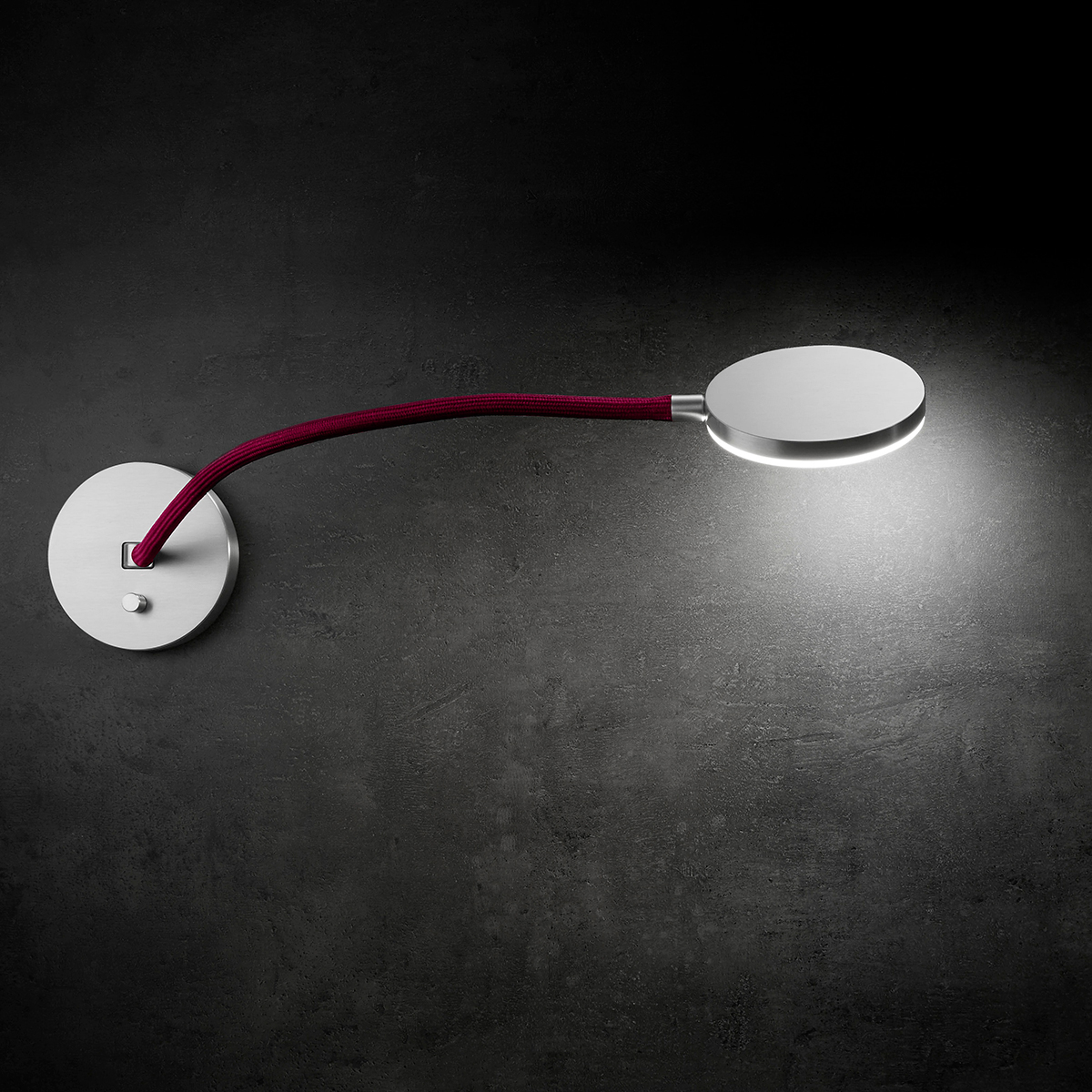 Holtkötter Flex W LED Wandleuchte, Aluminium matt / rot